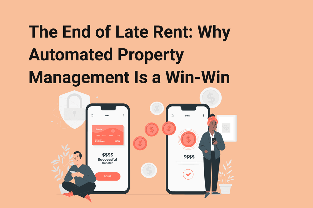 A tenant successfully pays rent to a landlord using their smartphones.